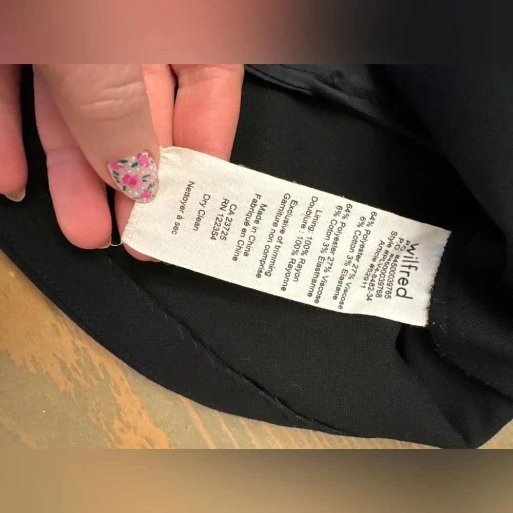 Wilfred Black Dress with Zipper Accents Size XS - Picture 6 of 7